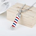 thumbnail image 3 of Rhinestone Barber Shop Light Pendant Necklace with 24 Inches Rolo Chain, 3 of 5
