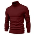 thumbnail image 3 of USNSM Turtleneck Long Sleeve Pullover Sweater for Men Casual Thermal Base Shirt Solid Color Slim Fit Jumper Tops Wine M, 3 of 4