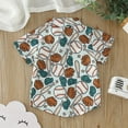 thumbnail image 5 of Toddler Boys Baseball Print Button Down Shirt Light Casual Cute Funny Short Sleeve Clothes Tops Baby Kids T Shirt, 5 of 5