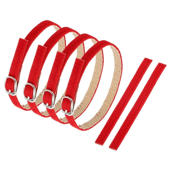 2 Pair Replacement Ankle Strap for Heels Detachable High Heels Shoe Straps Adjustable Polyester Fiber Shoe Bands, Red