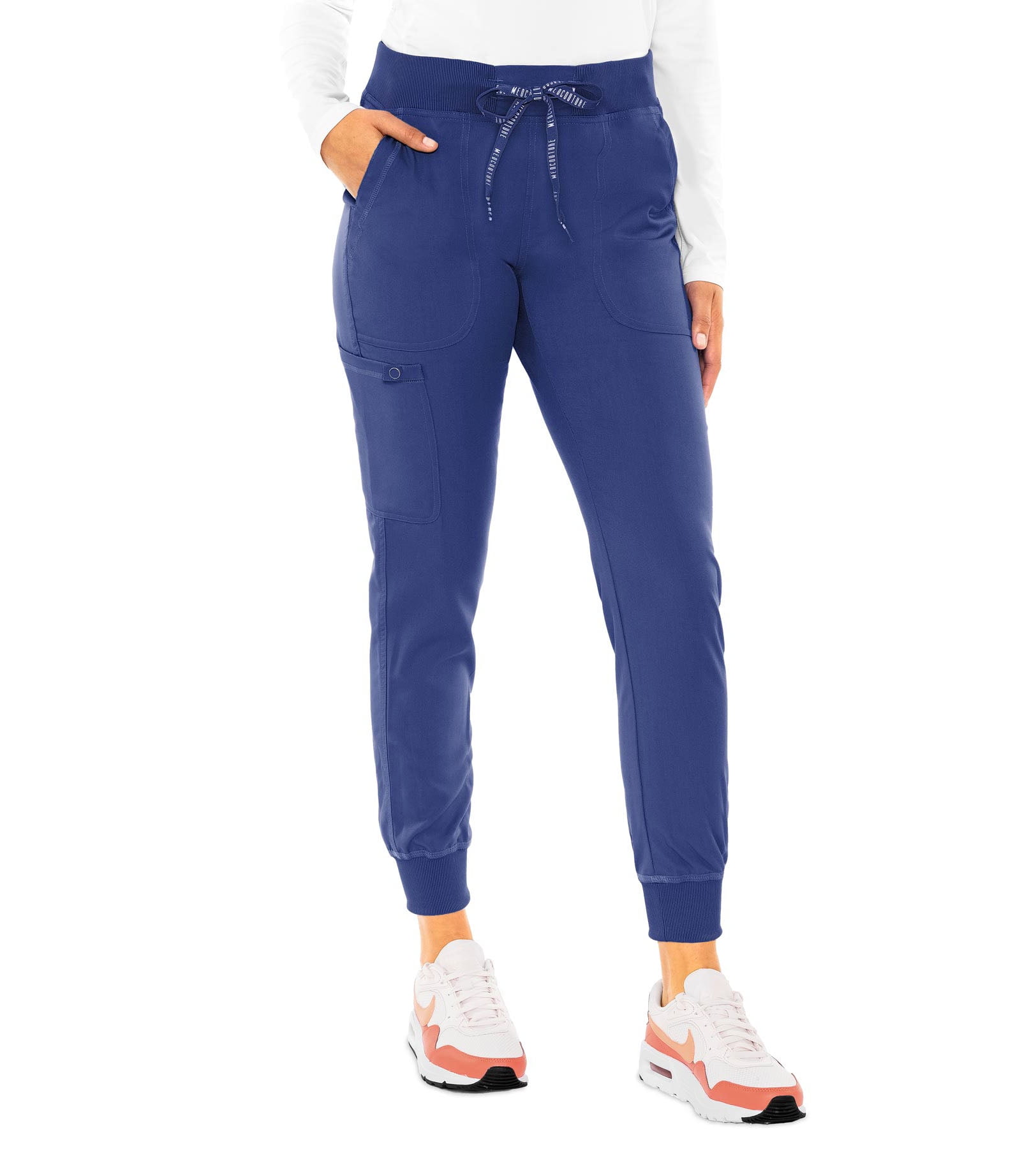 MED COUTURE Women's Touch Jogger Yoga Scrub Pants, Color Galaxy Blue, Size S Regular