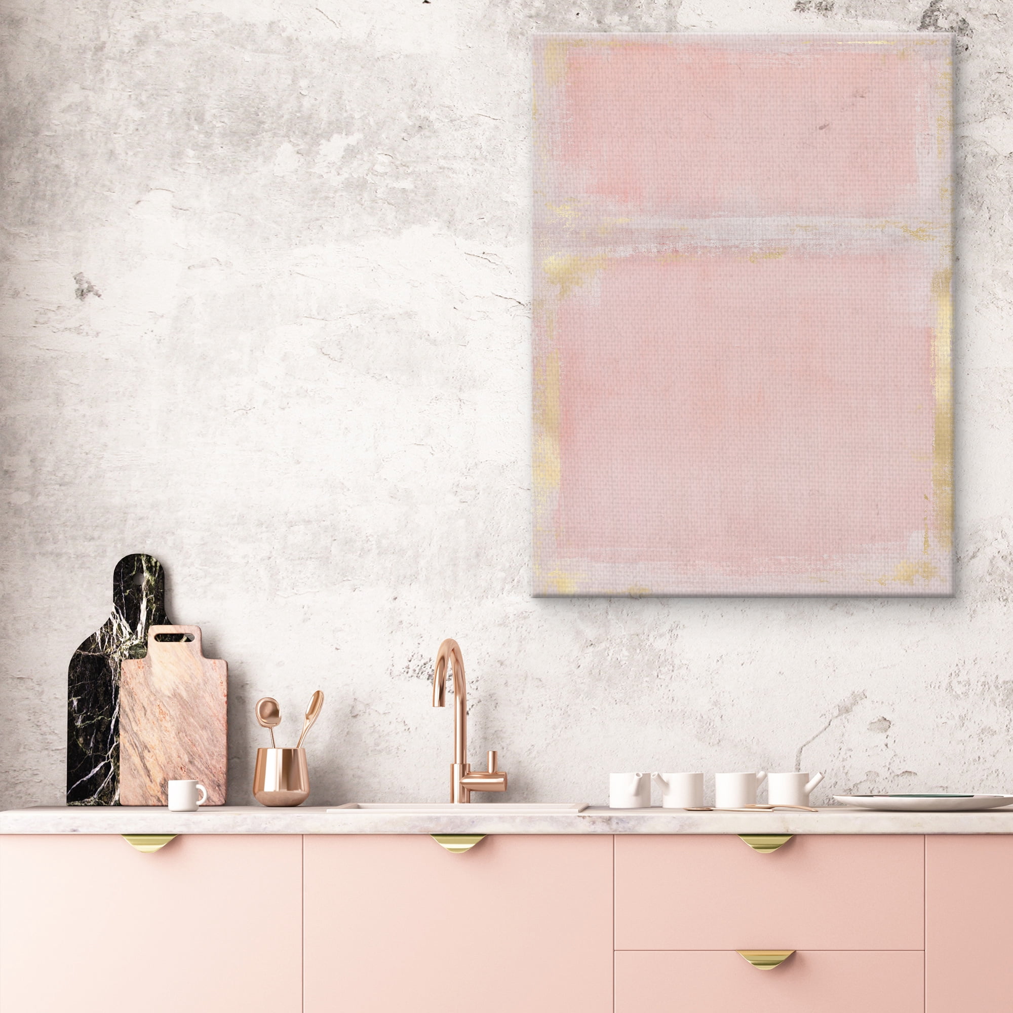 Masterpiece Art Gallery Golden Blush Abstract By Belle Maison Canvas Art Print 30" x 40"