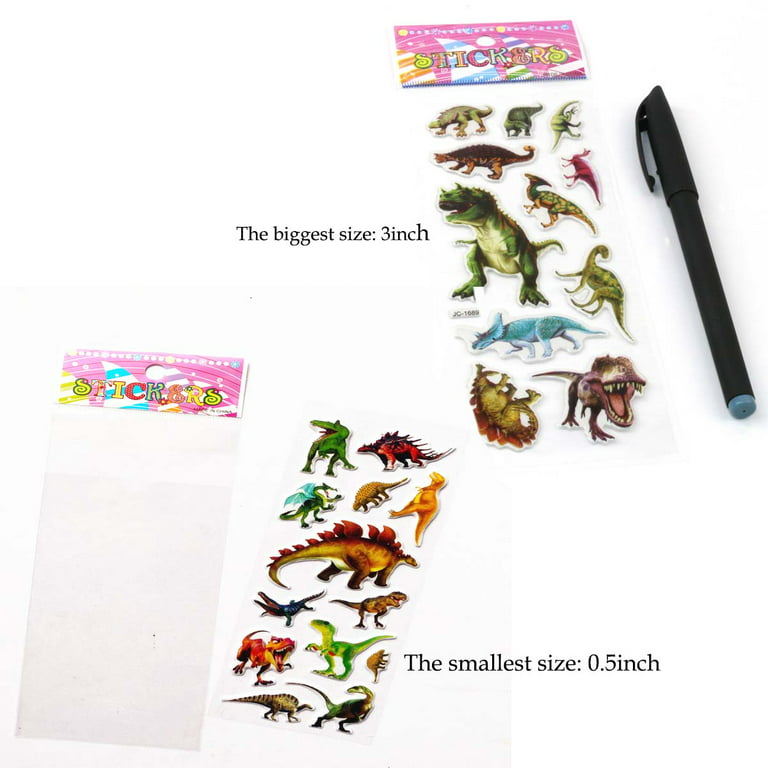 Dinosaur Stickers, 3D Dino Puffy Stickers for Toddlers Boys Kids 24 Sheets Cartoon Dino Stickers for Reward Scrapbook Craft Scrapbook