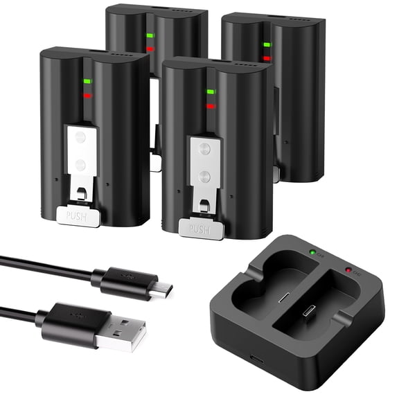 4-Pack Replacement Battery for Ring Doorbell Rechargeable Camera Batteries with Charger Station for Ring Video Doorbell 2/3/3 Plus/4, Spotlight Cam, Stick Up Cam and Peephole Cam Indoor
