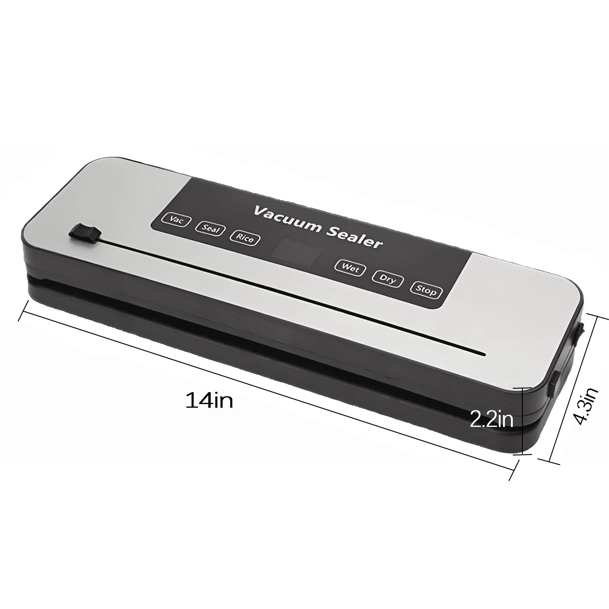 Food Vacuum Sealer Machine, 8-in-1 Multifunction, 10s Fast Sealing for Dry & Moist Food, Compact Design with Built-in Cutter & 10 Vacuum Bags,White
