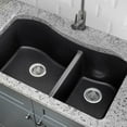 thumbnail image 4 of Undermount 32-1/2 in. x 20 in. 60/40 Bowl Quartz Kitchen Sink in Gray, 4 of 4