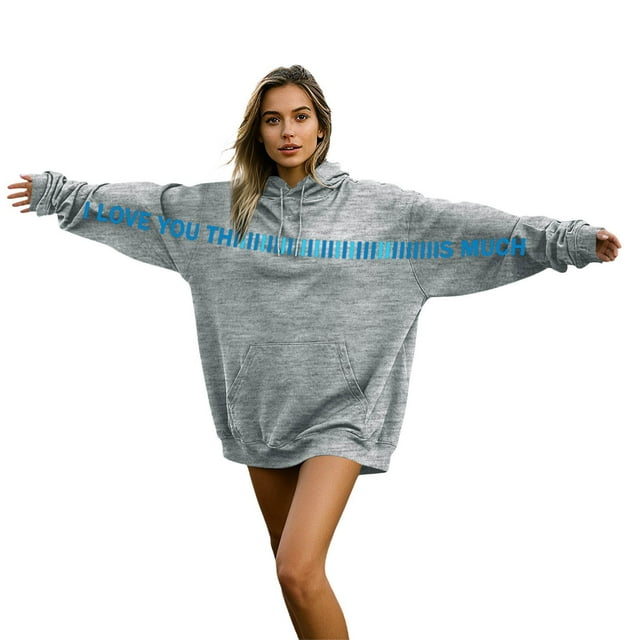 Chandail à Capuche Unisexe pour Couple, Design Câlin, Confortable, Sport, Tunique, Rouge TTTG