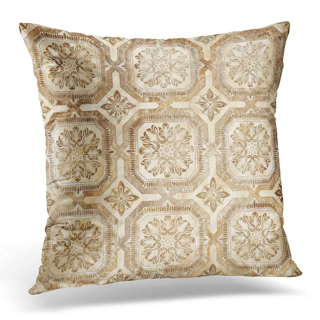 CMFUN Brown Wall Beige Pattern Pillow Case Pillow Cover 20x20 inch