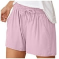 thumbnail image 3 of vigerkar 2025 Workout Shorts for Women Comfy Summer Casual Beach Wide Leg High Waisted Drawstring Cotton Shorts Plus Size Hot Pink, S, 3 of 6