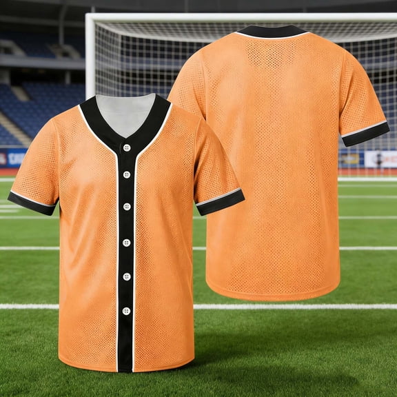 WPPGONE Kids Boys Athletic Button Down Shirt V Neck Short Sleeve Active Top Classic Baseball Style Mesh Fabric Breathable Sportswear Team Practice Playwear Casual Jersey Apparel