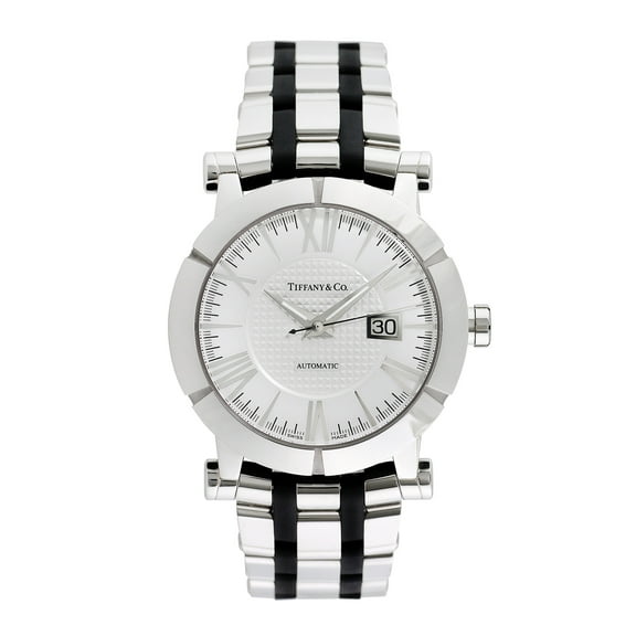 Pre-Owned Tiffany & Co. Men's Atlas 41mm Stainless Steel and black rubber Wristwatch