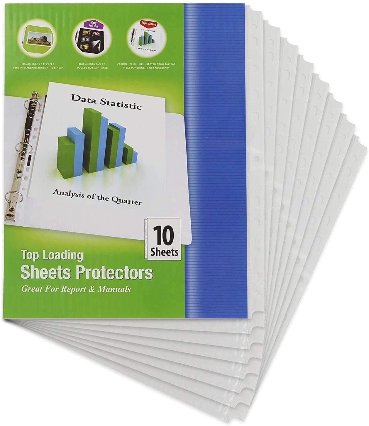Sheet Protectors 8.5 x 11 Heavy Duty Clear Sheet Protectors Page Protectors Plastic Sleeves for Binders Plastic Document Protectors Letter Paper 50 Pack 