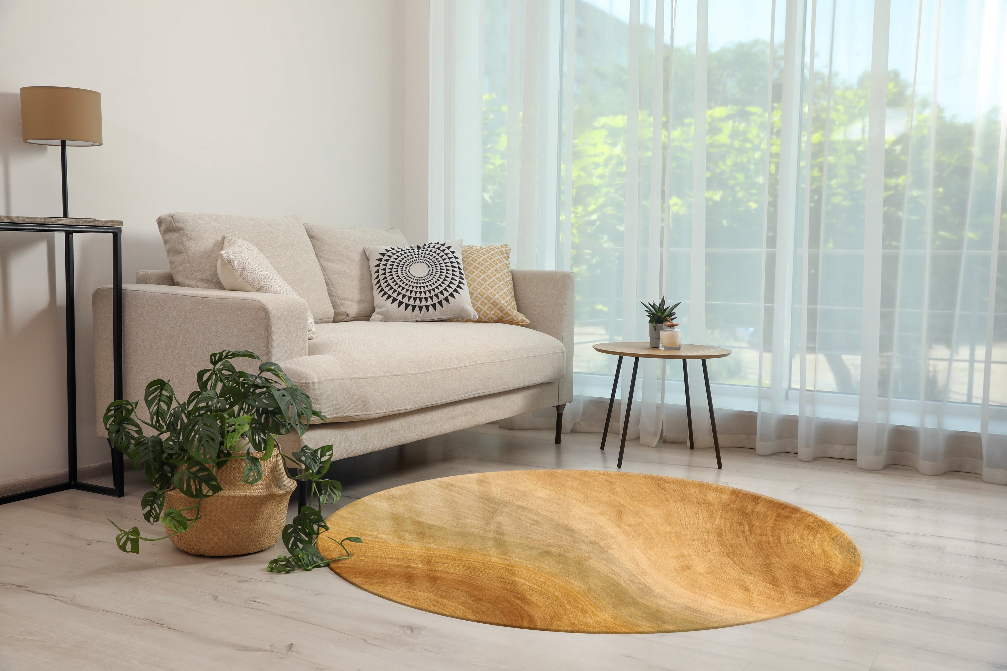 Hand-tufted Wool Gold Contemporary Abstract Morono Rug