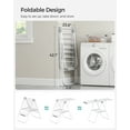 thumbnail image 7 of SONGMICS Foldable Clothes Drying Rack with Sock Clips Laundry Drying Rack with Height-Adjustable Gullwings White and Gray, 7 of 7