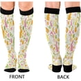 thumbnail image 2 of FREEAMG 1 Pairs Rabbit Butterfly Flower Compression Socks for Women Men Knee High Stocking for Running,Athletic,Medical, 2 of 7