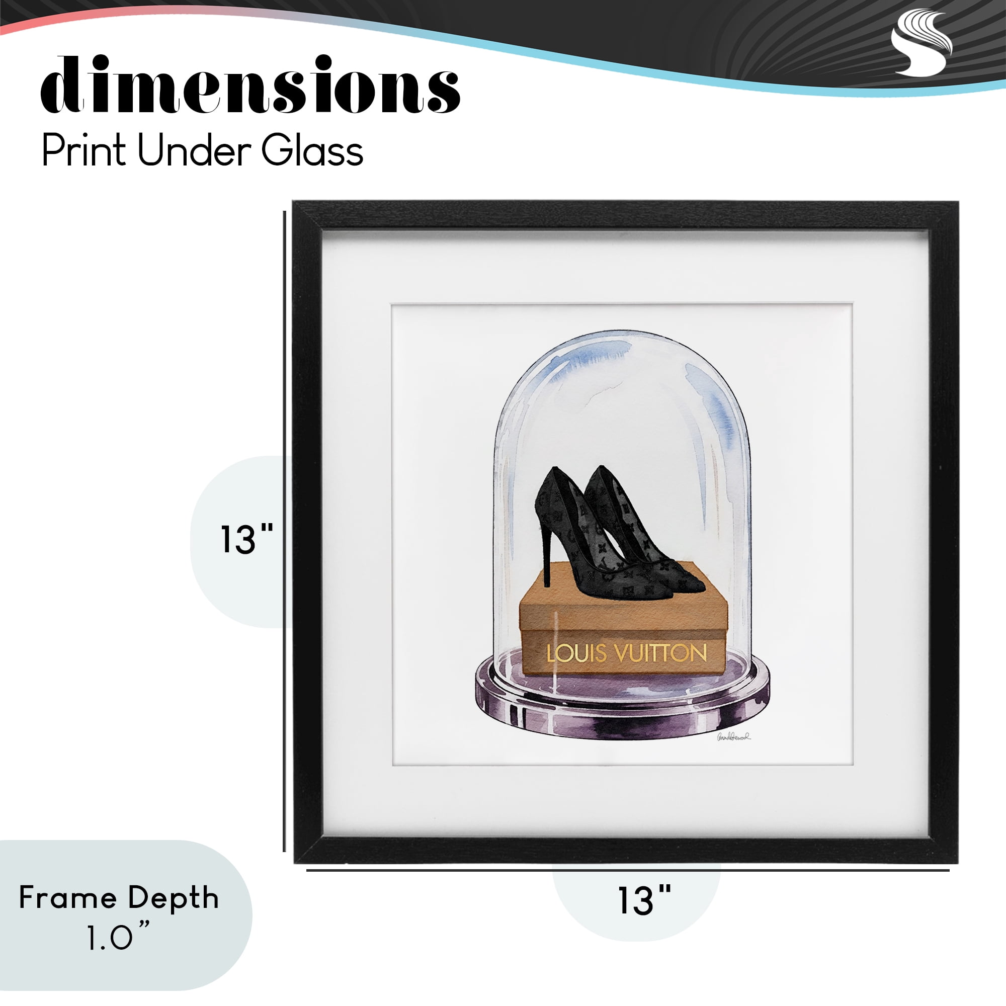Stupell Industries Black Heels in Bell Jar Black Framed Print Under Glass, design by Amanda Greenwood