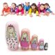 thumbnail image 3 of 5.9 x 3.2 x 3.2 inchesPinkMuñecas anidadas Matryoshka Muñecas anidadas hechas a mano Ángel Niña encantadora Muñecas apilables de madera Figuras Juguetes Regalo de boda Suministros, 3 of 5