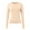 Beige, variant on Women's Casual Long Sleeve T-Shirt - Solid Color Slim Fit Base Top, Round Neck Breathable Polyester Spandex (XS-XXL)