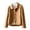 Khaki, variant on Trendfront Womens Solid Color Cropped Jacket Long Sleeve Button Front Collared Knit Outerwear Casual Lightweight Layering Jacket