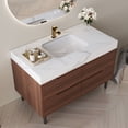 thumbnail image 6 of Bathroom Vanity 35.4" Farmhouse Free-standing Sintered Stone Bathroom Vanity with Undermount Sink, Waterproof Multi-layer Solid Wood, 4 Drawers Storage, Wall-Mounted,Vanity With Sink, 6 of 21