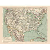 Historic State Map - United States - Schrader 1908 - 29.64 x 23 - Vintage Wall Art