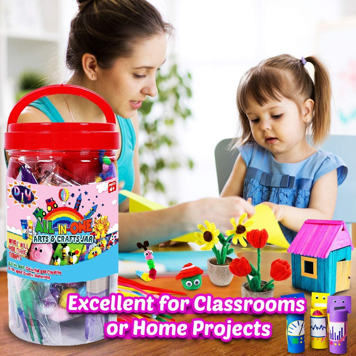 Arts and Crafts for Kids, 2200+ Piece Craft Kit Library in a Box for Kids  Age 4 5 6 7 8 9 10 11 & 12 Year Old Boys & Girls, Crafting Supplies Set