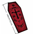 thumbnail image 3 of Gothic Coffin Shape Area Rug Non Slip Halloween Skull Pentagram Mat for Bedroom Goth Room Decor, 3 of 7