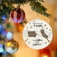 thumbnail image 5 of Cuando Eres Familia, Las Millas No Importan. Millas De Distancia. Familia Lejana. Amigos. Hermanos. Hermanas. Mapa Del Estado. Adorno De Madera De 2 Capas. Colgante De Madera Navideño., 5 of 7
