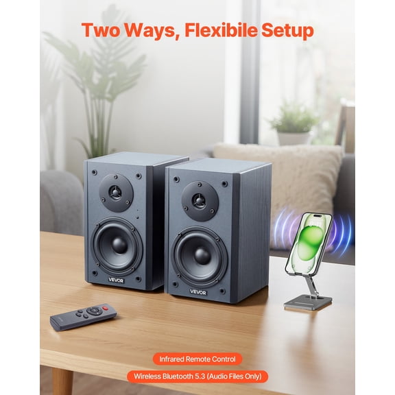 (LK-LTD)--Active Powered Bookshelf Studio Monitor Speakers 20W X2 Bluetooth Coaxial Stereo**--( nj5154;;)