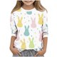 thumbnail image 2 of Blusas y camisas de cuello redondo y manga larga para niños, blusas/camisas de poliéster con estampado de corazones, mangas 3/4 y cuello redondo, elegantes e informales., 2 of 5