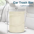 thumbnail image 3 of Car Trash Can, 2 Packs Mini Collapsible Car Trash Bin for Front Back Seat, Pop up Car Garbage Can, Portable Car Trash Bag Hanging for Vehicle SUV Rv Truck Accessories Interior, Beige, 3 of 7