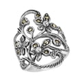 thumbnail image 4 of Beautiful Marcasite Flower Vine .925 Silver Ring-6, 4 of 6