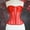Red, variant on Qulqfy Plus Size Corset for Women Lace Up Overbust Corset Soft Cup Boned Solid Strapless Corset Tops for Women