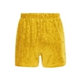 thumbnail image 2 of Sholeno Kids Girls Sequin Shorts Sparkly Hip Hop Jazz Dance Shorts Glitter High Waist Rave A Line Hot Pants Gold 14, 2 of 7