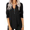 thumbnail image 1 of Top De Mujer, Camisa Informal Cómoda Con Dobladillo Asimétrico De Color Puro Para Citas ANGGREK Otros, 1 of 6