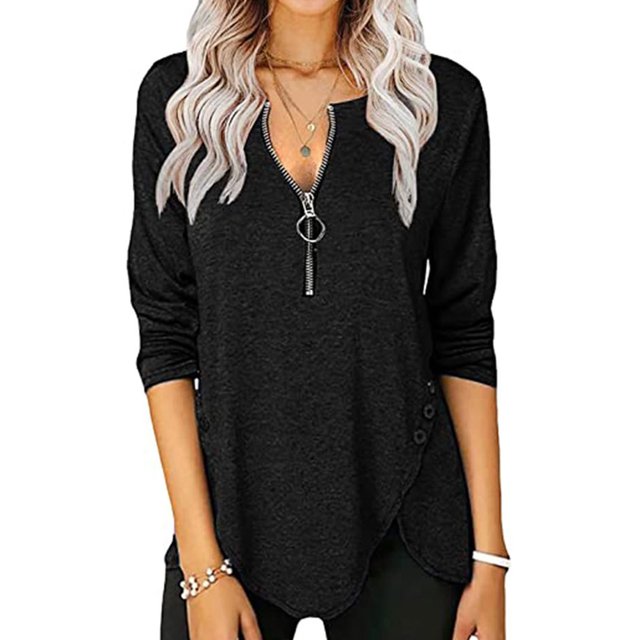 Top De Mujer, Camisa Informal Cómoda Con Dobladillo Asimétrico De Color Puro Para Citas ANGGREK Otros