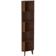 thumbnail image 5 of Maydear 5-Tier Corner Bookshelf Bamboo Corner Bookcase, Mid Century Modern Corner Bookshelf Free Standing Corner Shelf Corner Standing Shelf for Living Room, Bedroom, Home Office, Kitchen (5-Tier), 5 of 8