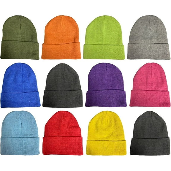 Yacht & Smith 12 Pack Winter Beanie Hats for Men and Women – Bulk Knit Beanies
