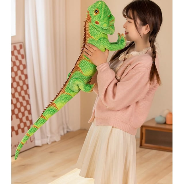 Peluche Xshelley Realistic Green Lizard 95 cm para niños