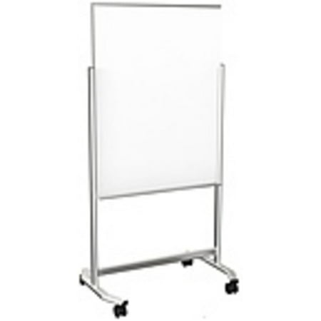 Refurbished Best-Rite 74950 Floor-Standing Magnetic Whiteboard - 48 x 35.98 inches - Powder-coated Steel - Silver (Best Carrom Board Powder)