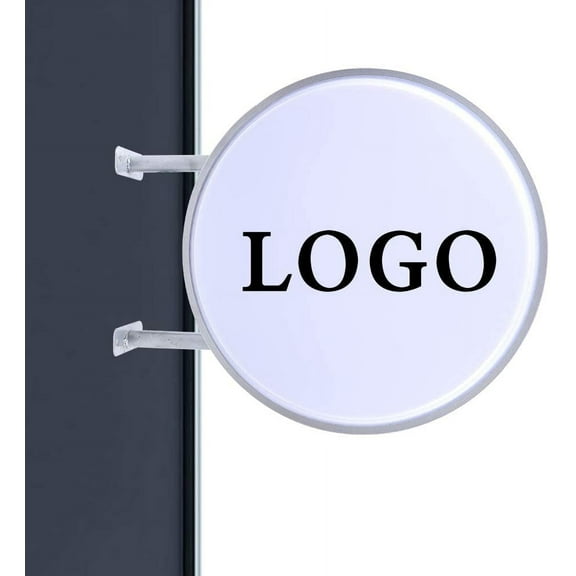 Round LED Signs Double Sided Outdoor Projecting Light LED Light Box Advertising Logo Sign Open Signs Billboard for Store Decoration
