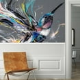 thumbnail image 3 of Idea4wall 4pcs Colorful Painted hummingbird Stick Wallpaper Removable Wall Murals Large Wall Stickers for Home Decoration, 48"x96", 3 of 5