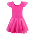 thumbnail image 2 of Maillots para bailar EQSJIU, mangas con volantes, pitaya, rojo, niñas de 5 a 6 años, 2 of 7