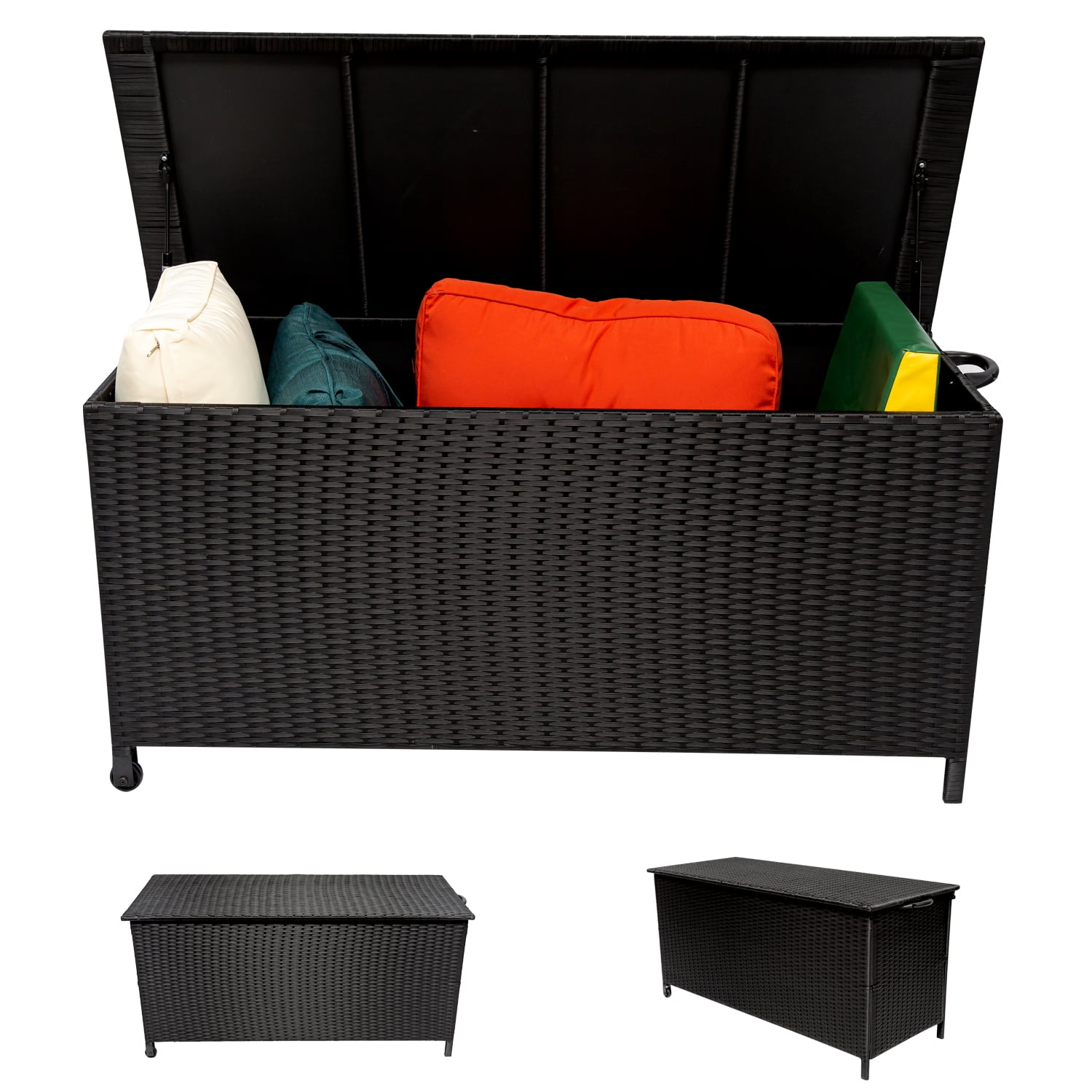 Ratten Wicker Patio Outdoor Storage Container, Deck Box Organization