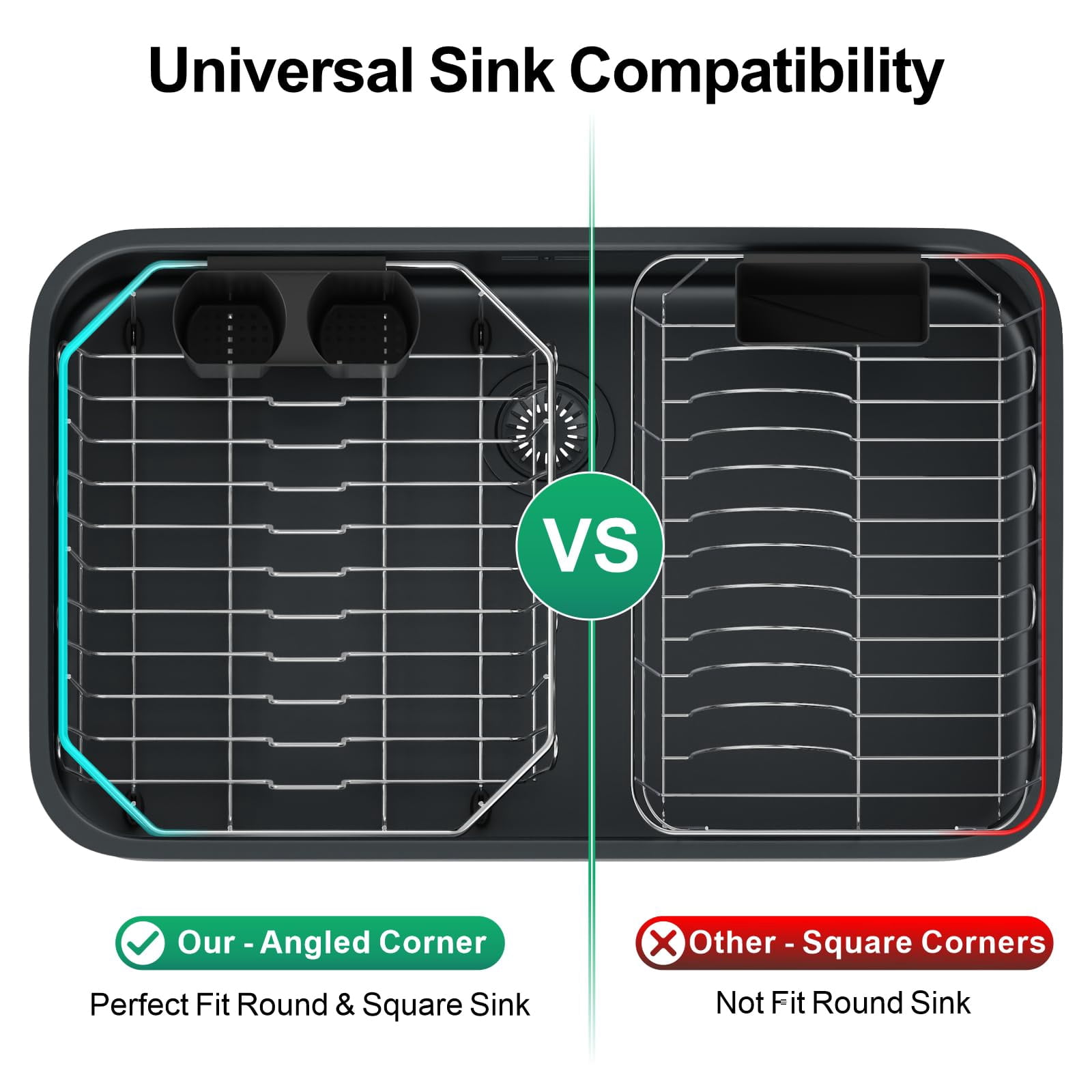 Small In Sink Dish Drying Rack - Stainless Steel Compact Drainer For Rv Kitchen Apartment  Rust Resistant Inside 1-2 Person Households 11.6" W X 13.4" L Silver