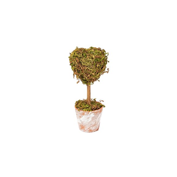 Mini Christmas Tree Heart Shaped Desktop Ornament, Festive Potted Decor for Home Office, Vintage Planter Tabletop Decoration