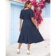 thumbnail image 3 of Vestido AUSELILY de verano con cuello en V y manga corta para mujer, azul marino, 3 of 6