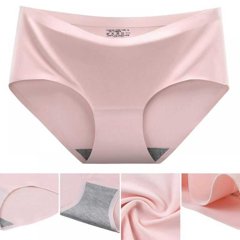 REALSIDE Seamless Hipster Ice Silk Panty,Women Bikini Underwear Breathable  Ladies Panties,No Show Invisible Stretch Briefs Undies forPack of 2