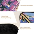 thumbnail image 5 of FORMRS Makeup Bag Travel Cosmetic Organizer for Women Fold Flat Zipper Pouch with Handle, Purple Window Scene, 5 of 8