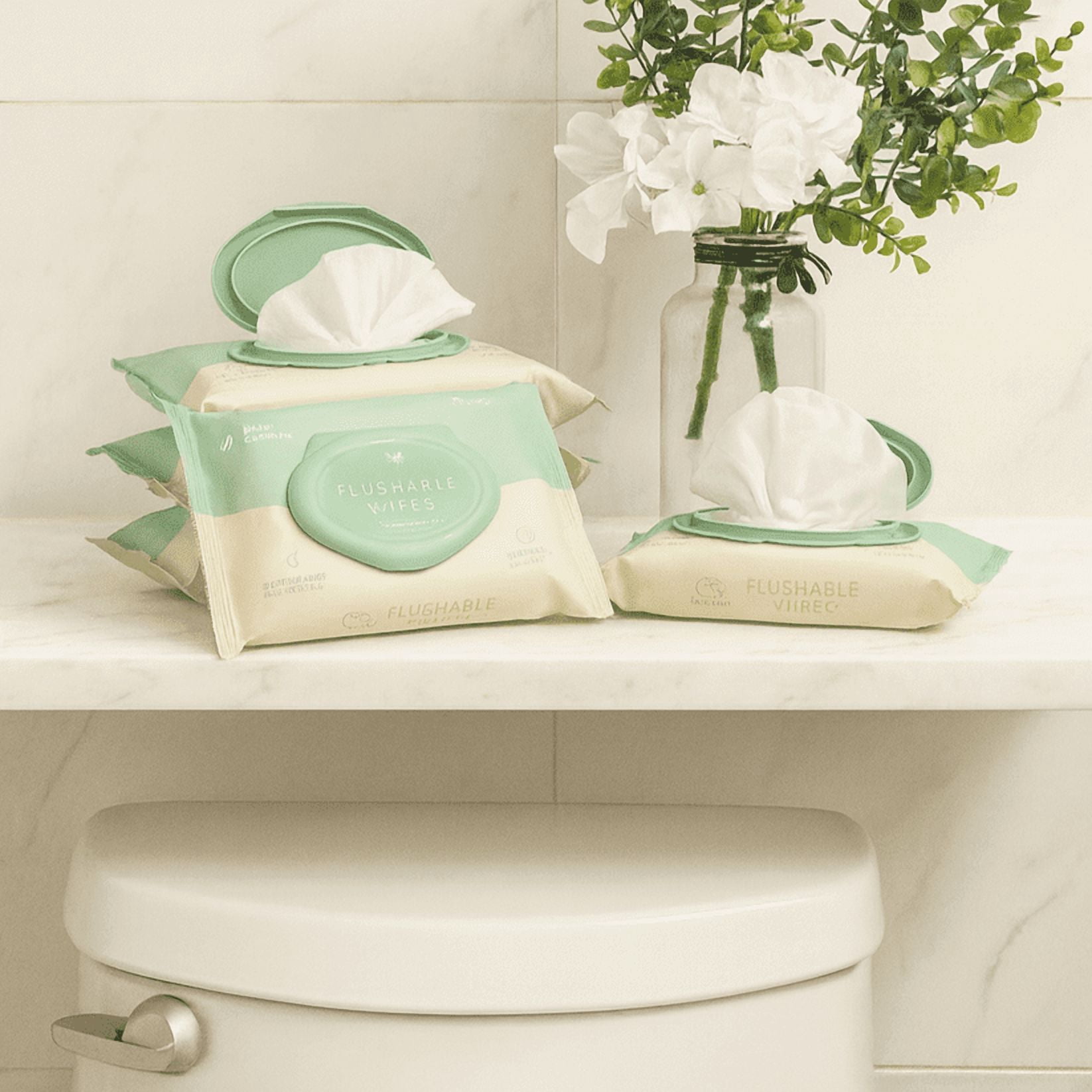 The Nice Bum Flushable Wipes, Adult Wet Wipes with EDI water, Bundle Wipes 42 ct * 6 packs